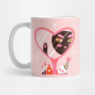 Cute black cat illustration Mug